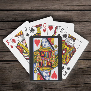 Ornate Heart Queen Red Hearts Black Bicycle Playin Playing Cards
