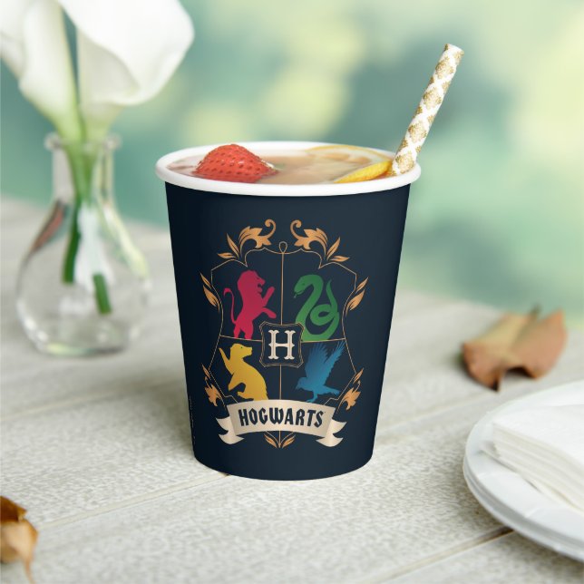 Ornate HOGWARTS™ House Crest Paper Cups (Insitu)