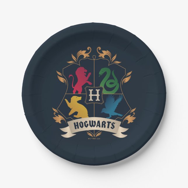 Ornate HOGWARTS™ House Crest Paper Plate (Front)