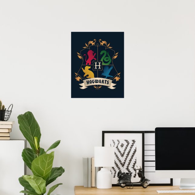 Ornate HOGWARTS™ House Crest Poster (Home Office)