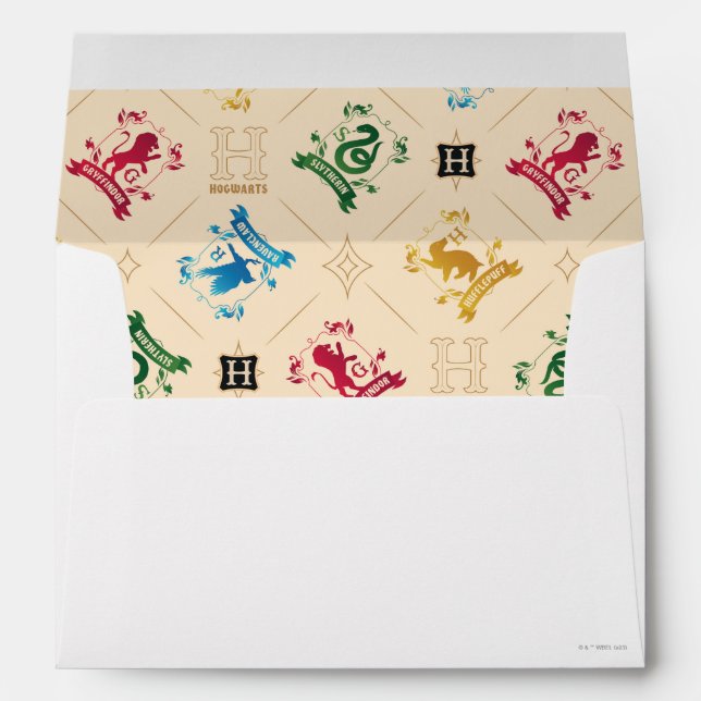 Ornate HOGWARTS™ House Crests Pattern Envelope (Back (Bottom))