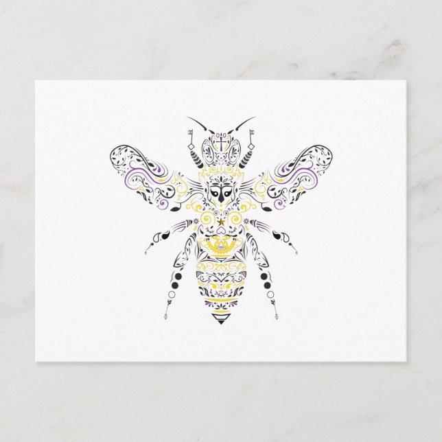 ornate honey bee postcard (Front)