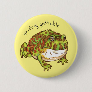 Ornate Horned Frog, un-Frog-gettable 6 Cm Round Badge