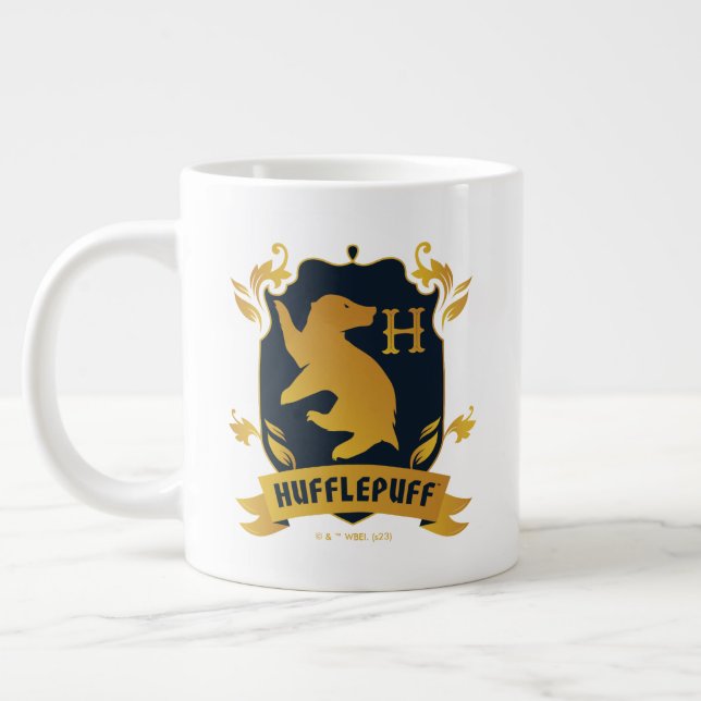 Ornate HUFFLEPUFF™ House Crest Large Coffee Mug (Left)