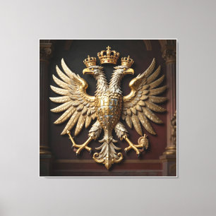 Ornate Imperial Eagle Bas Relief Inlaid with Golde Canvas Print