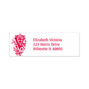 Ornate Initial V Self-inking Stamp