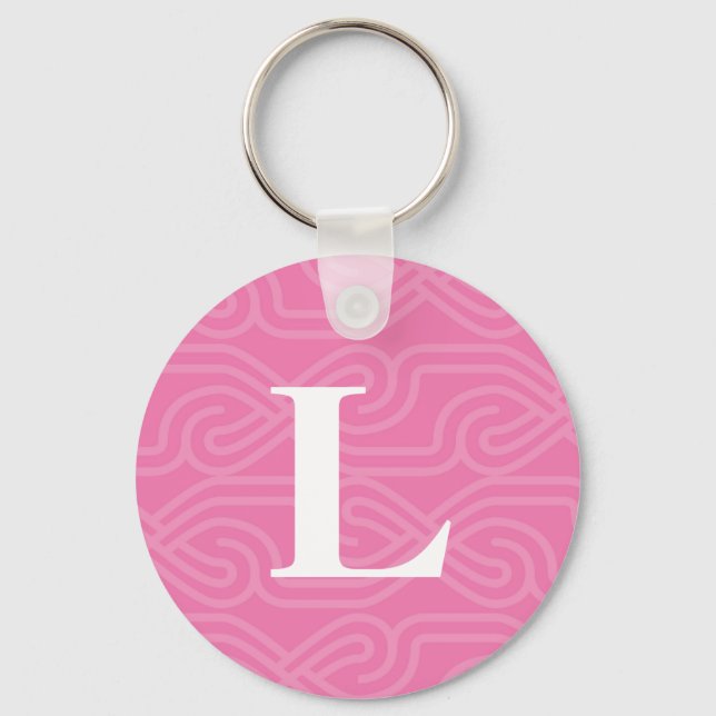 Ornate Knotwork Monogram - Letter L Key Ring (Front)