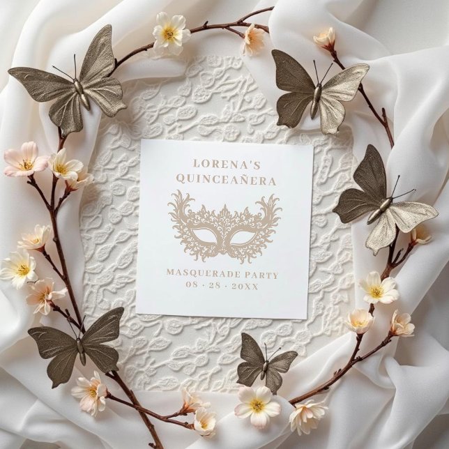 Ornate Lace Masquerade Mask Quinceañera Rubber Stamp (Ornate Lace Masquerade Mask Quinceañera Rubber Stamp Design. )