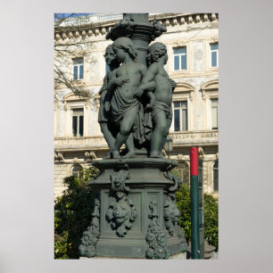 Ornate Lamp Post Base Poster