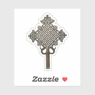 Ornate Latticework Ethiopian Orthodox Cross Vinyl