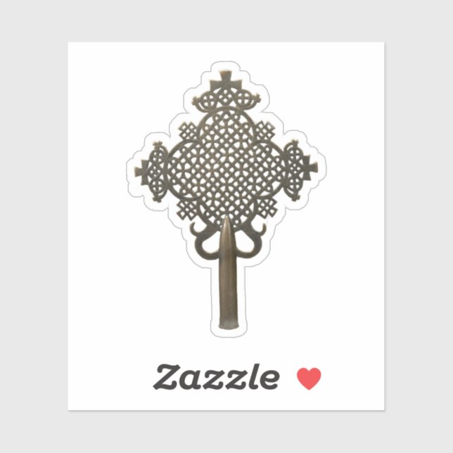 Ornate Latticework Ethiopian Orthodox Cross Vinyl (Sheet)