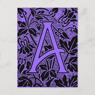 Ornate Letter "A" Postcard