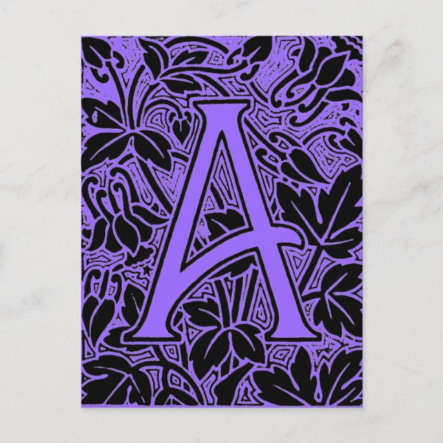 Ornate Letter "A" Postcard (Front)