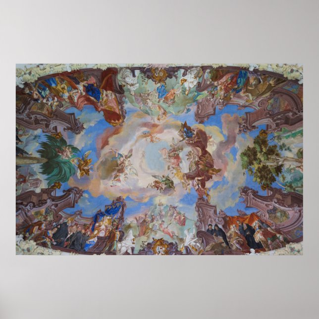 Ornate Library Ceiling Detail Poster (Front)