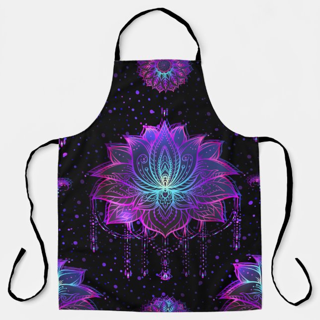 Ornate Lotus Flower Seamless Symbol Apron (Front)