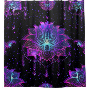Ornate Lotus Flower Seamless Symbol Shower Curtain