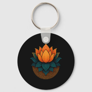 Ornate Lotus Mandala Yoga Meditation Zen Chakra Sy Key Ring