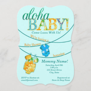 Ornate Luau Baby Shower Invitation