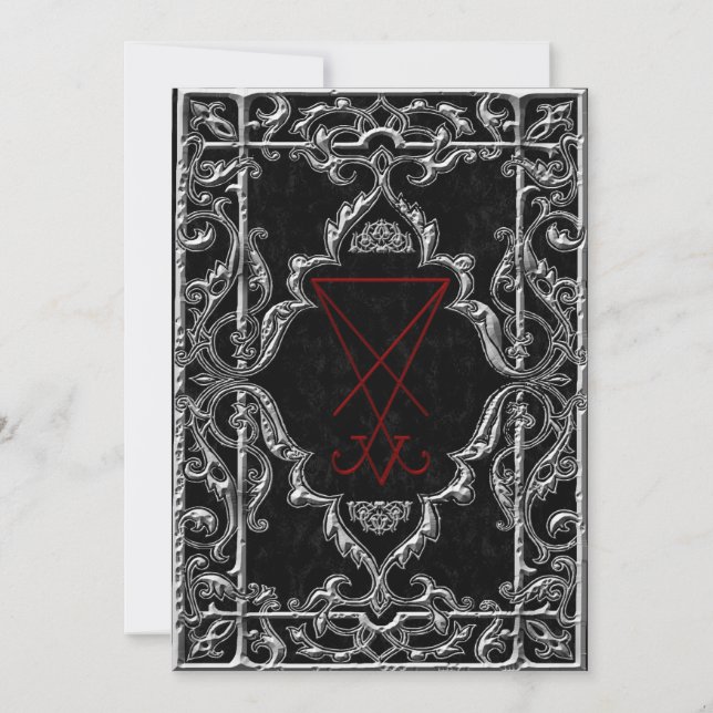 Ornate Luciferian Occult Goth Wedding Invitations (Back)
