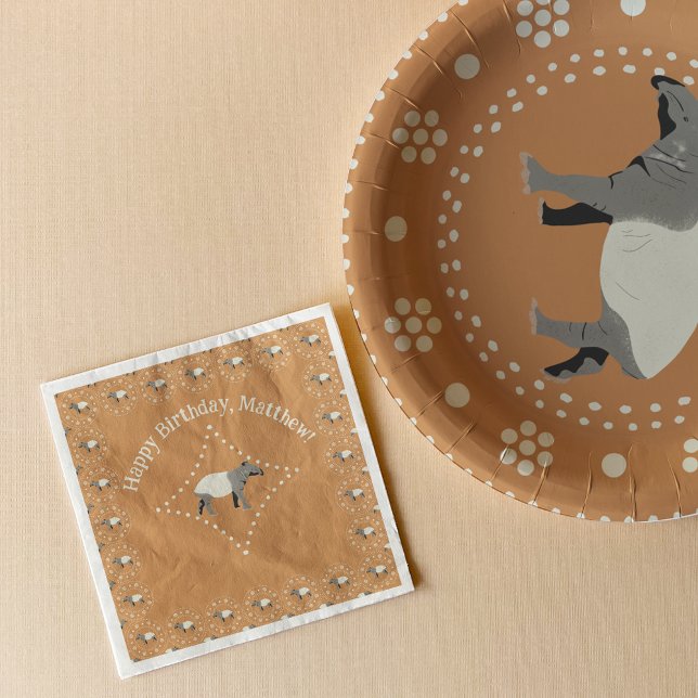 Ornate Malayan Tapir Patterned Napkin (Creator Uploaded)