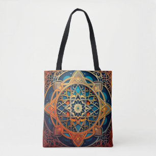 Ornate Mandala Design with Geometric Patterns Tote Bag