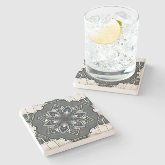 Ornate Mandala Stone Coaster (Side)