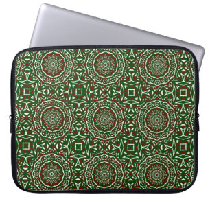Ornate Maximalist Groovy Christmas Mandala Patter Laptop Sleeve