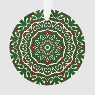 Ornate Maximalist Groovy Christmas Mandala Patter Ornament