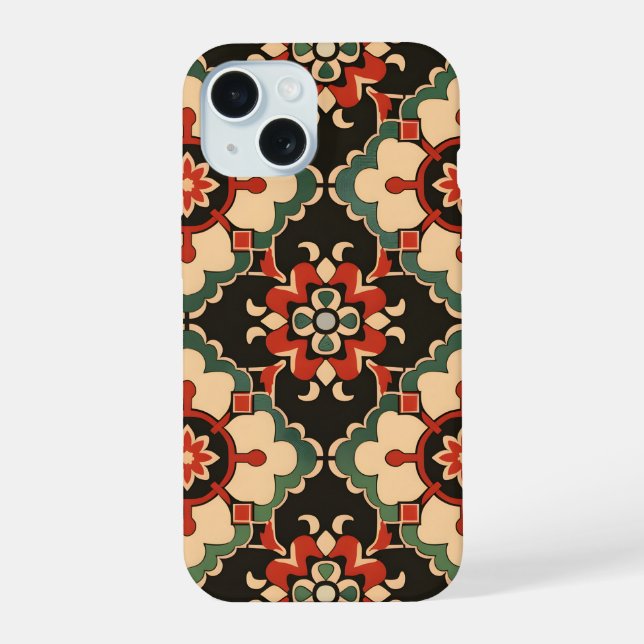 Ornate Medallion Pattern iPhone 15 Case (Back)