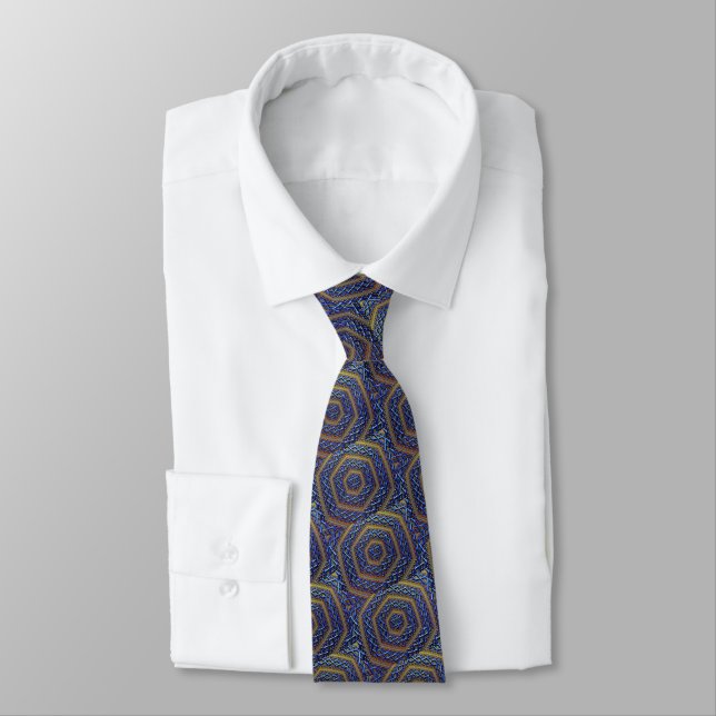 Ornate Metallic Magen David Tie (Tied)