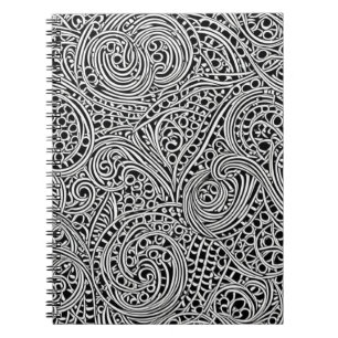 Ornate Monochrome Swirl Notebook