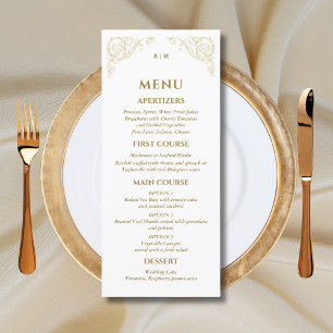 Ornate Monogram Baroque Wedding Menu