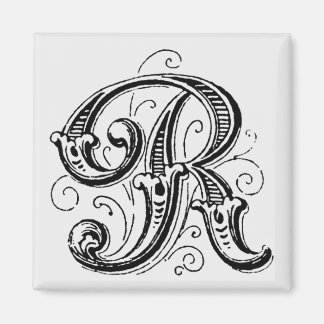 Ornate Monogram 'R' - Magnet