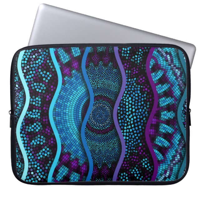 Ornate Mosaic: Relief Waves Texture. Laptop Sleeve (Front)