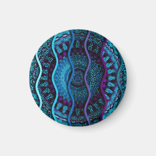 Ornate Mosaic: Relief Waves Texture. Magnet