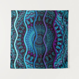 Ornate Mosaic: Relief Waves Texture. Tapestry