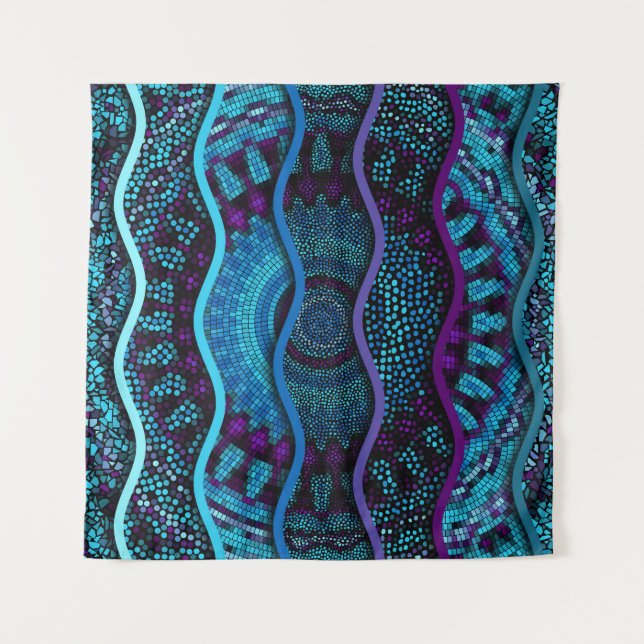 Ornate Mosaic: Relief Waves Texture. Tapestry (Front)