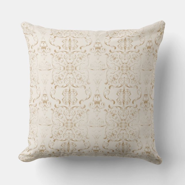 Ornate Neutral Throw Pillow (Front)