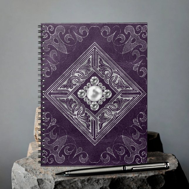 Ornate Opulence | Purple and Silver Jewel Flourish Notebook (Creator Uploaded)