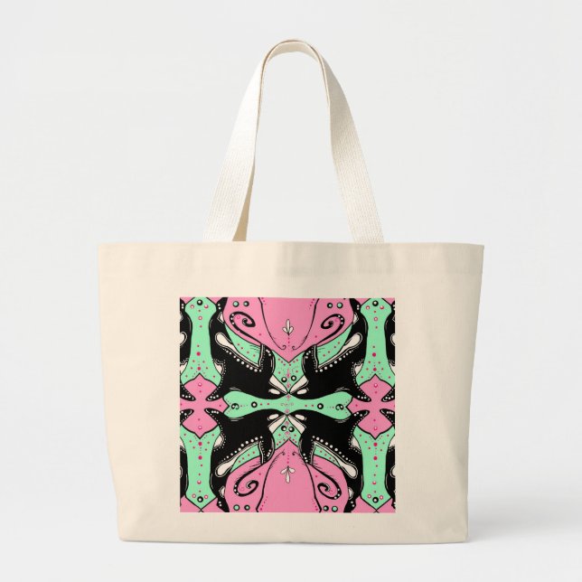 ornate orcas killer whale canvas tote bag (Front)