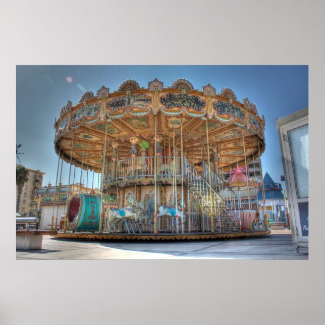 Ornate Outdoor Carousel Poster (Front)