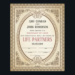 Ornate Oval Border Frame Wedding Certificate Poster<br><div class="desc">Preserve your wedding memories! Ceremonial Wedding Certificates for ALL Unions and Partnerships. ♥ Personalise to "make it your own" -- Re-word all text / all phrases to reflect your unique union. ♥ This certificate type features signature lines for the officiant, witnesses or Best Man and Maid of Honour to sign....</div>