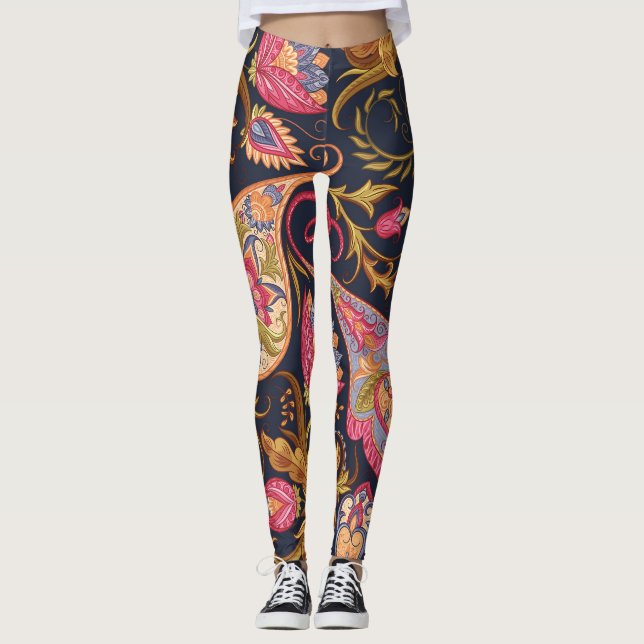 Ornate Paisley: Elegant Seamless Pattern. Leggings (Front)