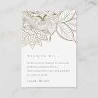 Ornate Paisley Ivory Gold Wedding Wishing Well