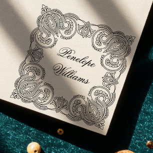 Ornate Paisley Wooden Personalised Name Stamp