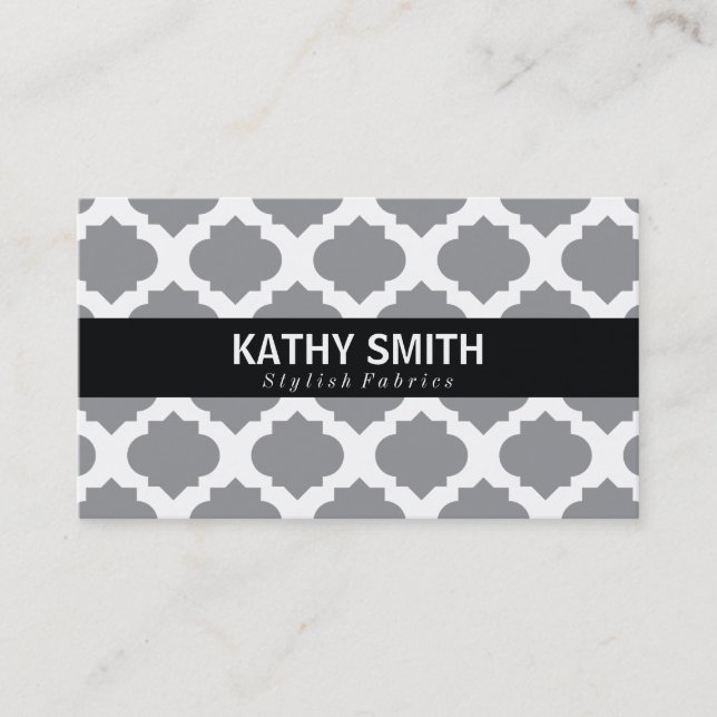 Ornate Pattern | Chic (grey) Business Card (Front)