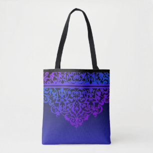 Ornate Pattern Purple Ombre Tote Bag