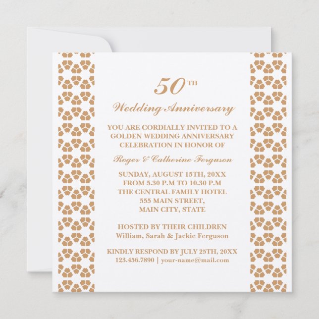 Ornate Pattern Wedding Anniversary Invitation (Front)