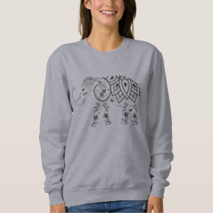 Ornate Patterned Elephant Sweatshirt