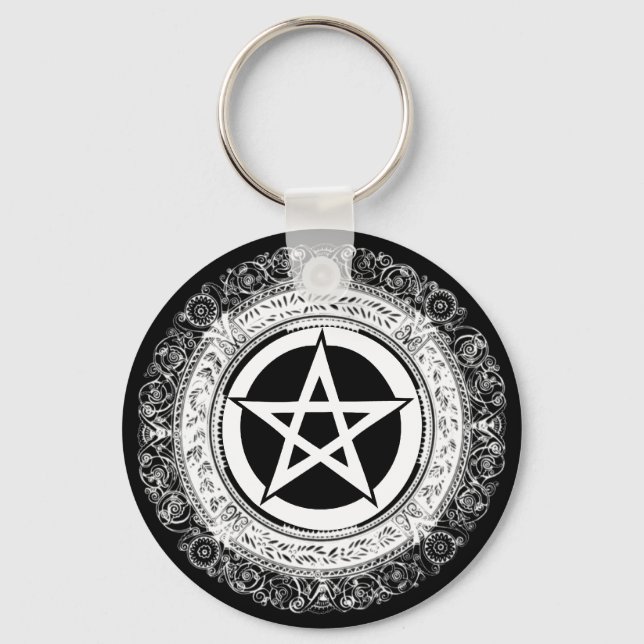 Ornate Pentacle Key Ring (Front)